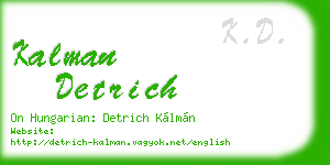 kalman detrich business card